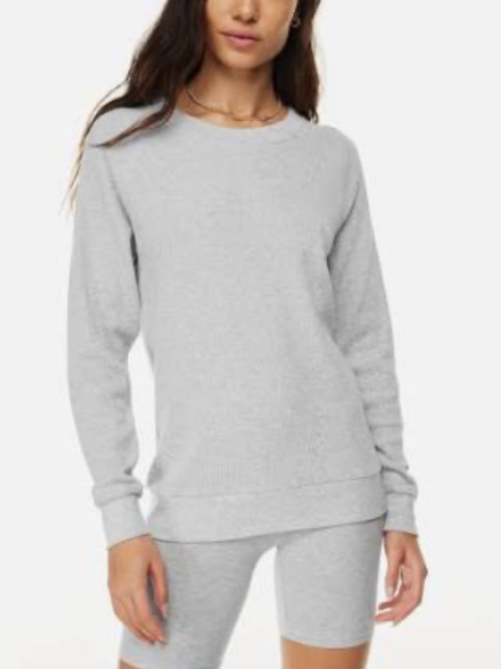 TNA Aritzia Grey Waffle Crew Neck Long sleeved Sweater